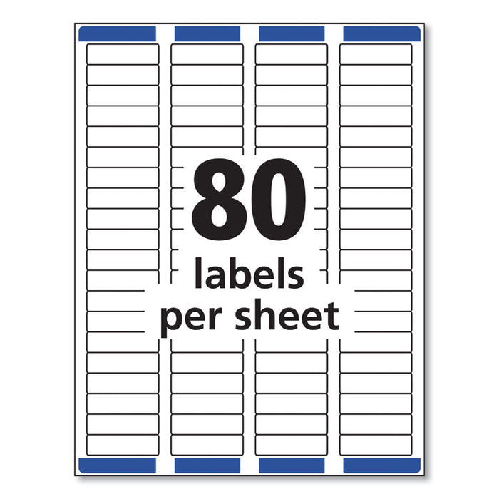Easy Peel White Address Labels w/ Sure Feed Technology, Inkjet Printers, 0.5 x 1.75, White, 80/Sheet, 25 Sheets/Pack