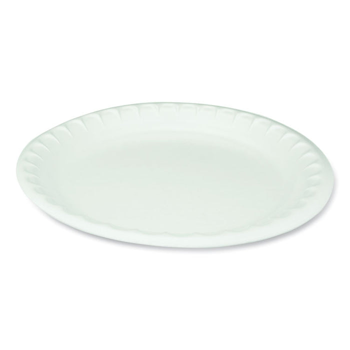 Placesetter Deluxe Laminated Foam Dinnerware, Plate, 10.25" dia, White, 540/Carton
