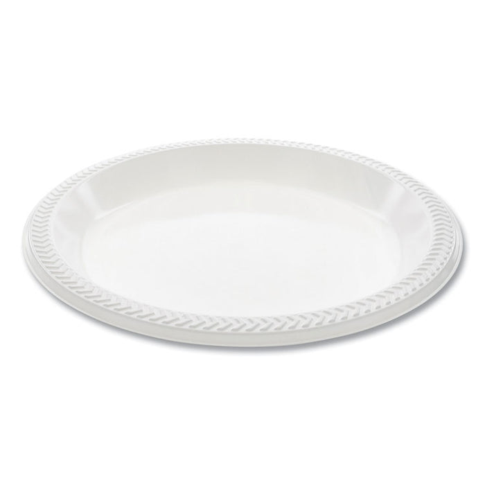 Meadoware Impact Plastic Dinnerware, Plate, 10.25" dia, White, 500/Carton
