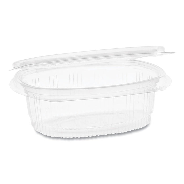 EarthChoice PET Hinged Lid Deli Container, 4.92 x 5.87 x 1.32, 8 oz, 1-Compartment, Clear, 200/Carton
