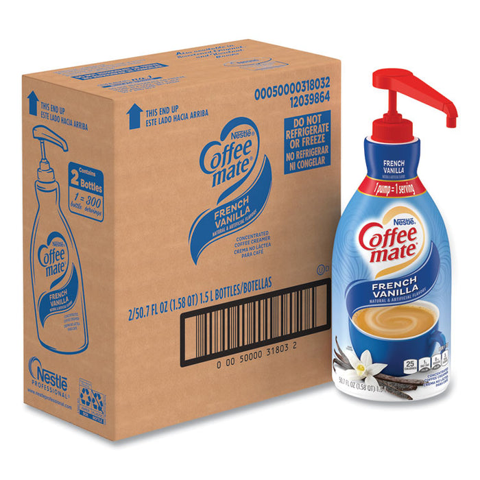 Liquid Coffee Creamer, French Vanilla, 1.5 Liter Pump Bottle, 2/Carton