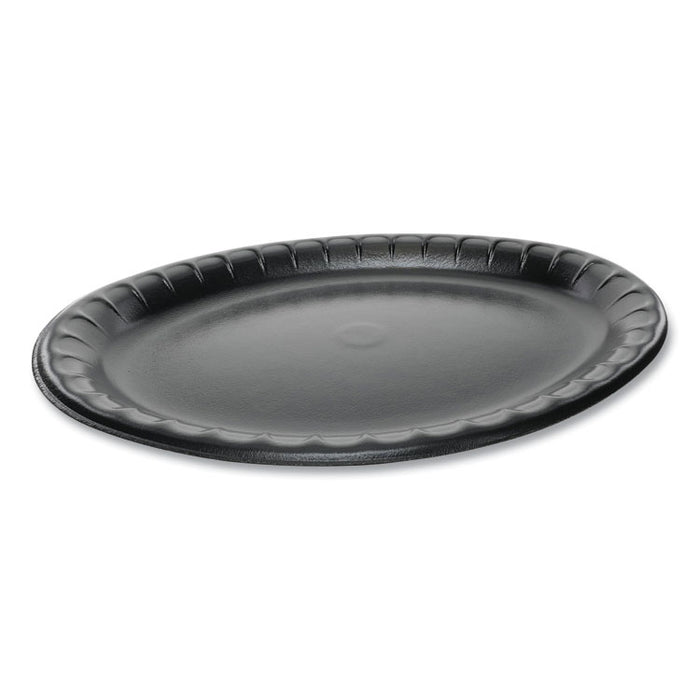 Placesetter Deluxe Laminated Foam Dinnerware, Oval Platter, 11.5 x 8.5, Black, 500/Carton