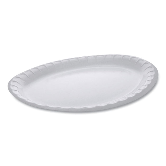Placesetter Deluxe Laminated Foam Dinnerware, Oval Platter, 11.5 x 8.5, White, 500/Carton