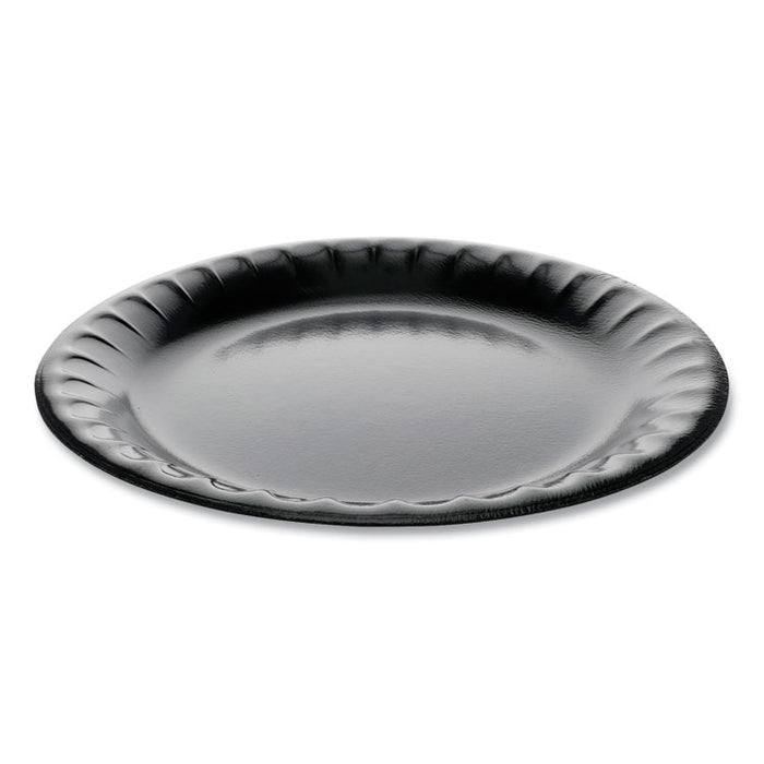 Laminated Foam Dinnerware, Plate, 9" Diameter, Black, 500/Carton