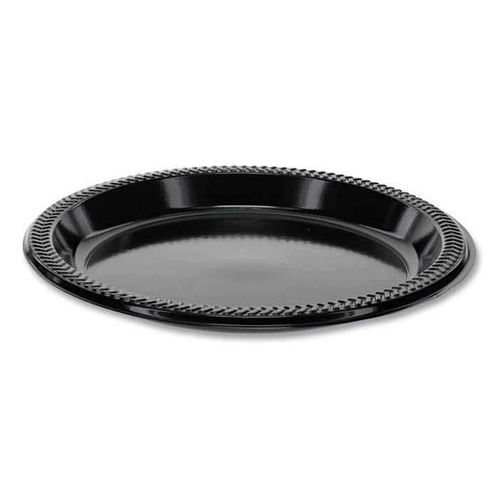 Prairieware Impact Plastic Dinnerware, Plate, 8.88" dia, Black, 400/Carton