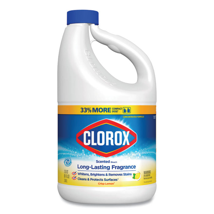 Bleach with CloroMax Technology, Crisp Lemon Scent, 81 oz Bottle, 6/Carton