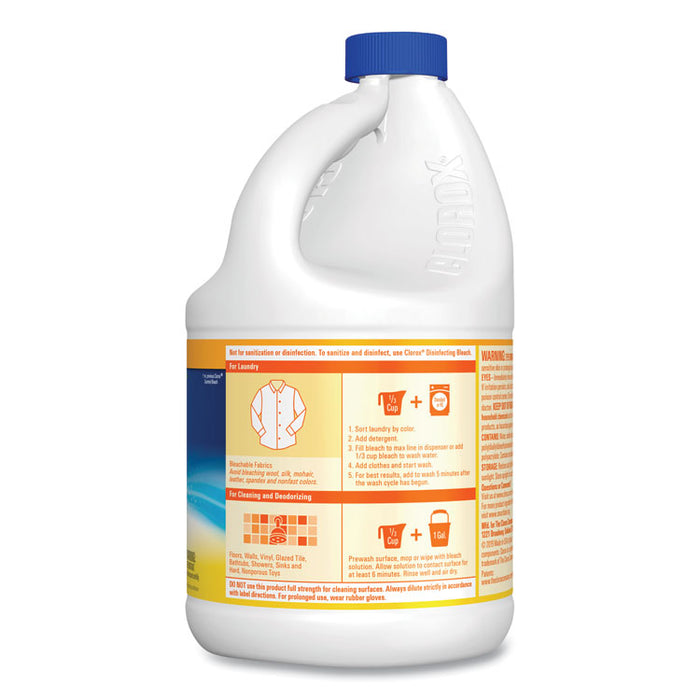 Bleach with CloroMax Technology, Crisp Lemon Scent, 81 oz Bottle, 6/Carton