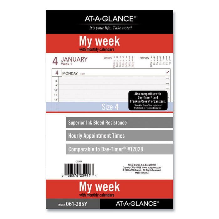 Weekly Planning Pages Refill, 8 1/2 x 5 1/2, 2020