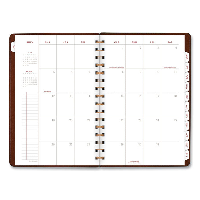 Signature Collection Academic Planner, 8.5 x 5.5, Distressed Brown,2020-2021