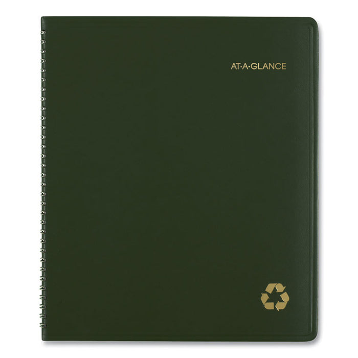 Recycled Monthly Planner, 11 x 8.88, Green, 2020-2021