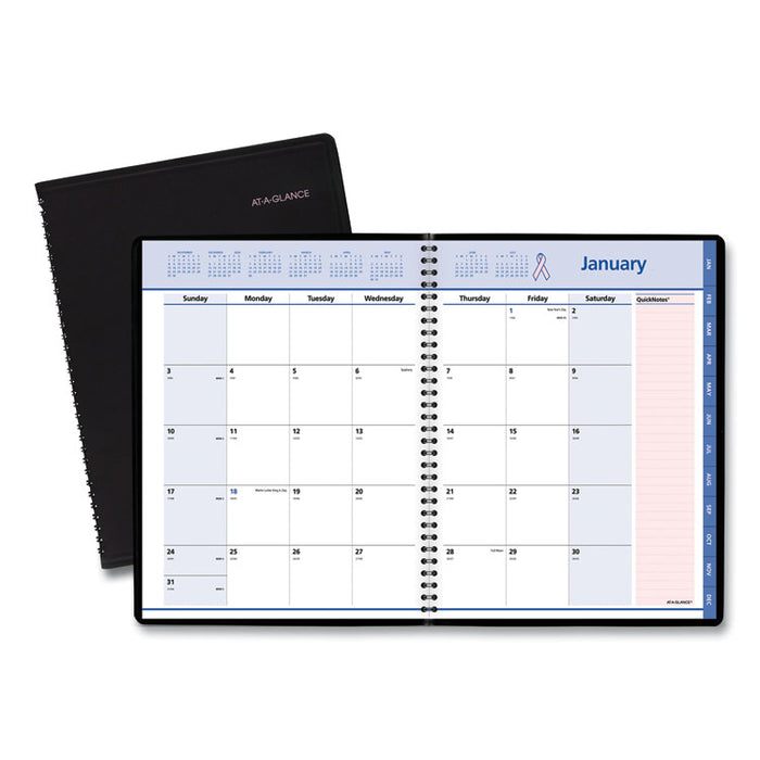 QuickNotes Special Edition Monthly Planner, 11 x 8.25, Black/Pink Cover, 12-Month (Jan to Dec): 2023