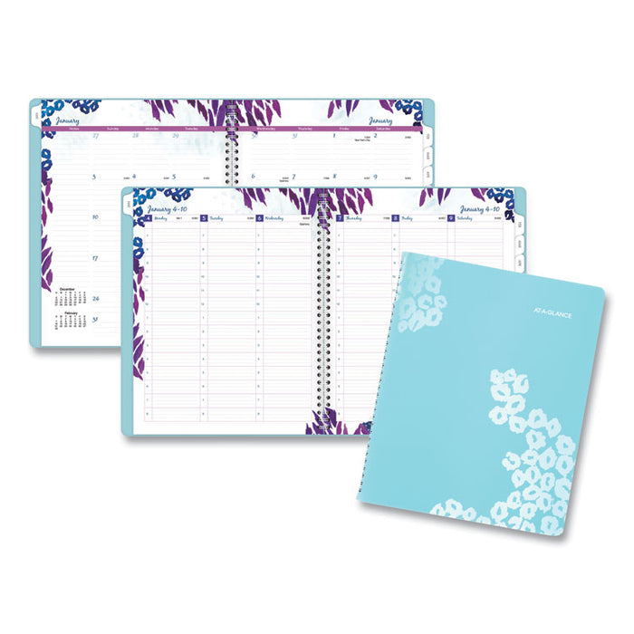 Wild Washes Weekly/Monthly Planner, Wild Washes Flora/Fauna Artwork, 11 x 8.5, Blue Cover, 13-Month (Jan-Jan): 2023-2024