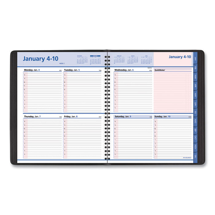 QuickNotes Weekly/Monthly Appointment Book, 8 x 10, Black/Pink, 2020