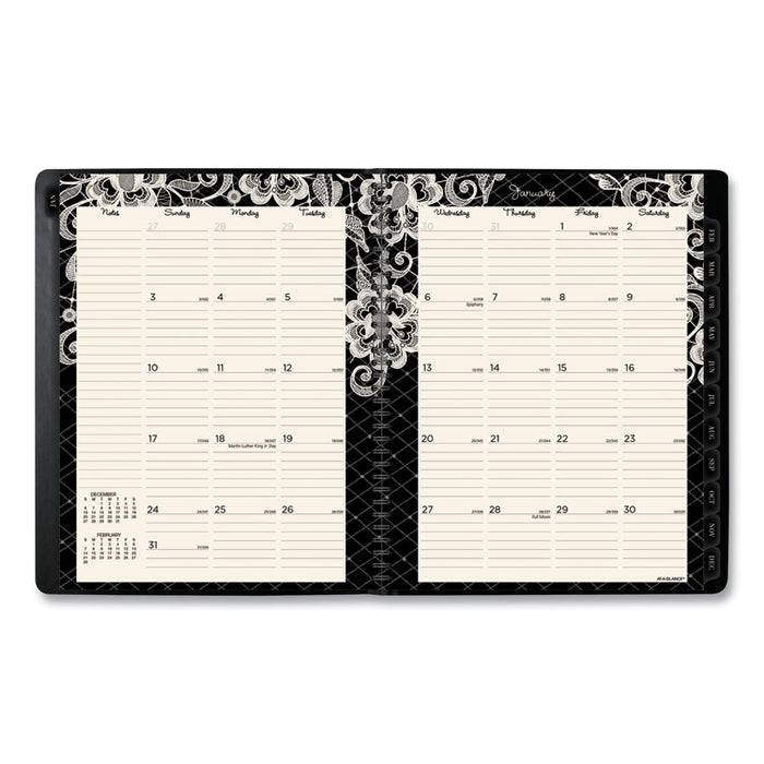 Lacey Weekly Block Format Professional Appointment Book, Lacey Artwork, 11 x 8.5, Black/White, 13-Month (Jan-Jan): 2023-2024