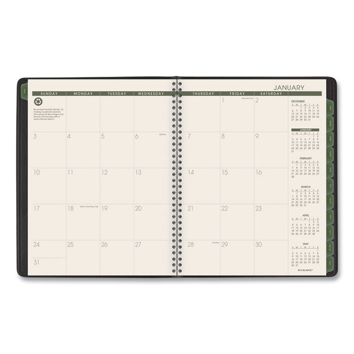 Recycled Weekly Vertical-Column Format Appointment Book, 8.75 x 7, Black Cover, 12-Month (Jan to Dec): 2023