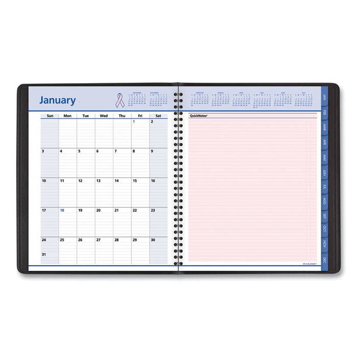 QuickNotes Weekly/Monthly Appointment Book, 8 x 10, Black/Pink, 2020