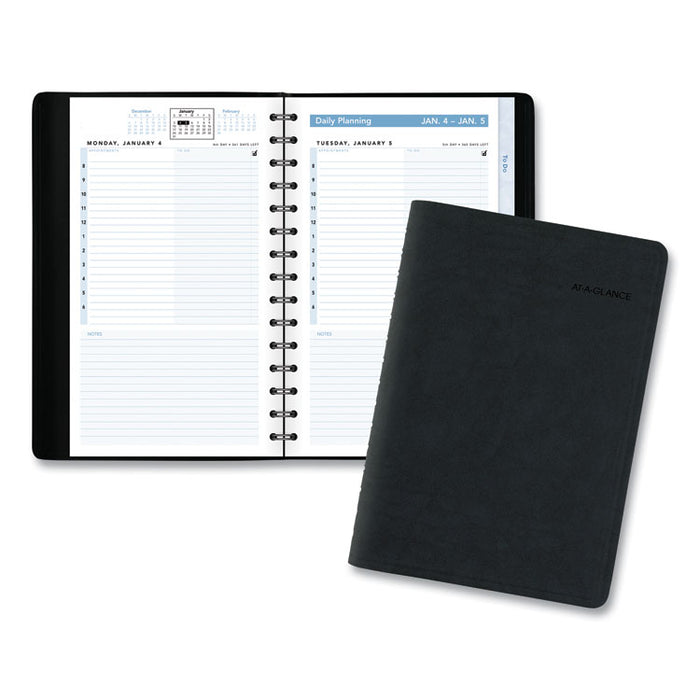 The Action Planner Daily Appointment Book, 8 x 4 3/4, Black, 2020