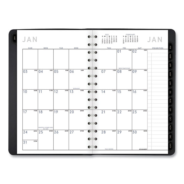 Contemporary Weekly/Monthly Planner, Block, 8 x 4 7/8, Black Cover, 2020