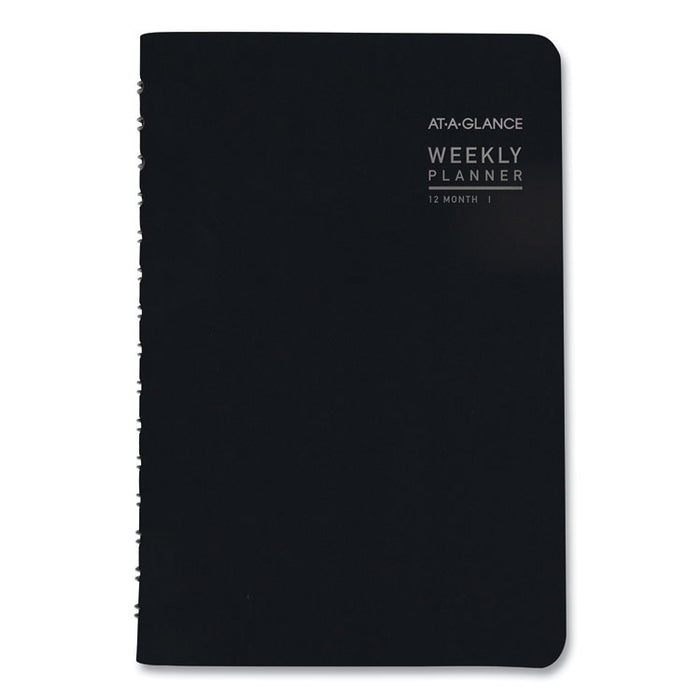 Contemporary Weekly/Monthly Planner, Block, 8 x 4 7/8, Black Cover, 2020