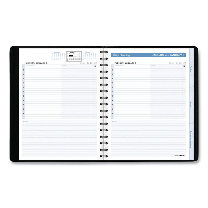 The Action Planner Daily Appointment Book, 8 3/4 x 6 7/8, Black, 2020