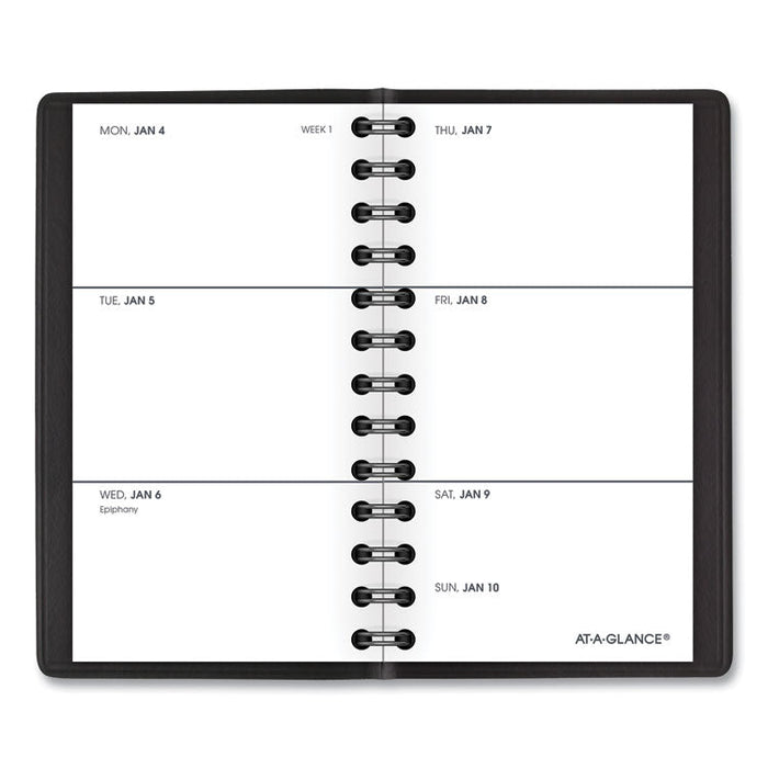 Weekly Planner, 4.5 x 2.5, Black Cover, 12-Month (Jan to Dec): 2023