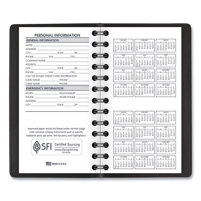Weekly Planner, 4.5 x 2.5, Black Cover, 12-Month (Jan to Dec): 2023