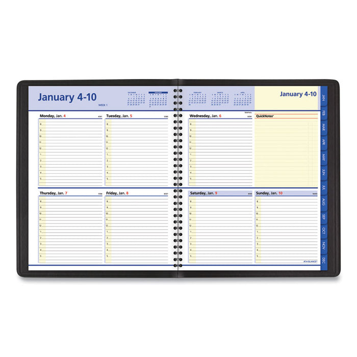 QuickNotes Weekly Block Format Appointment Book, 10 x 8, Black Cover, 12-Month (Jan to Dec): 2023