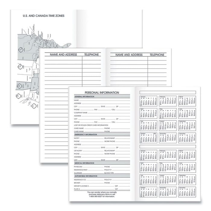 Pocket Size Monthly Planner Refill, 6 x 3.5, White Sheets, 13-Month (Jan to Jan): 2023 to 2024
