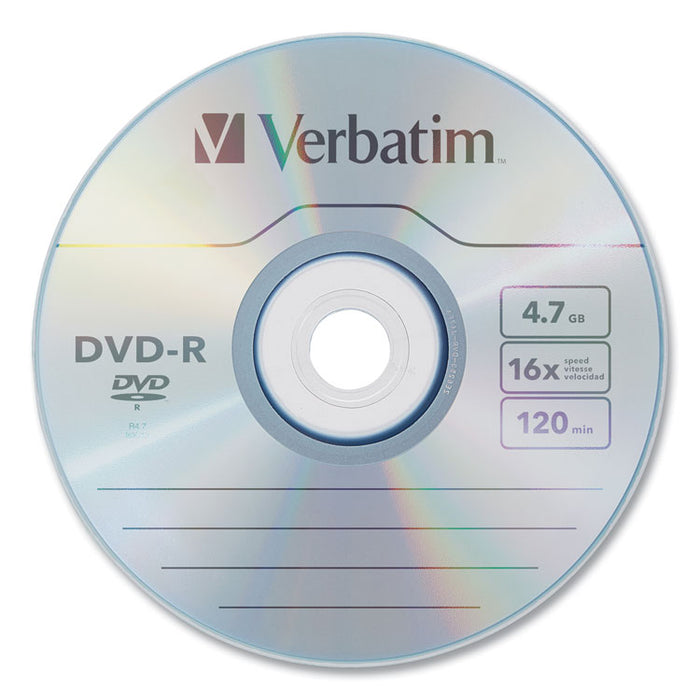 DVD-R Discs, 4.7GB, 16x, w/Slim Jewel Cases, 10/Pack