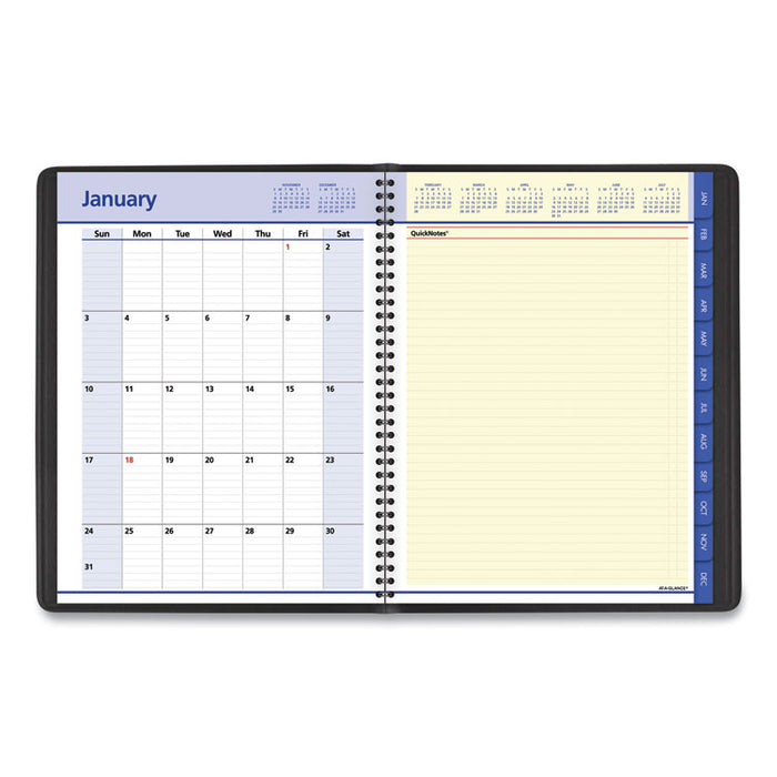 QuickNotes Weekly/Monthly Appointment Book, 10 7/8 x 8 1/4, Black, 2020