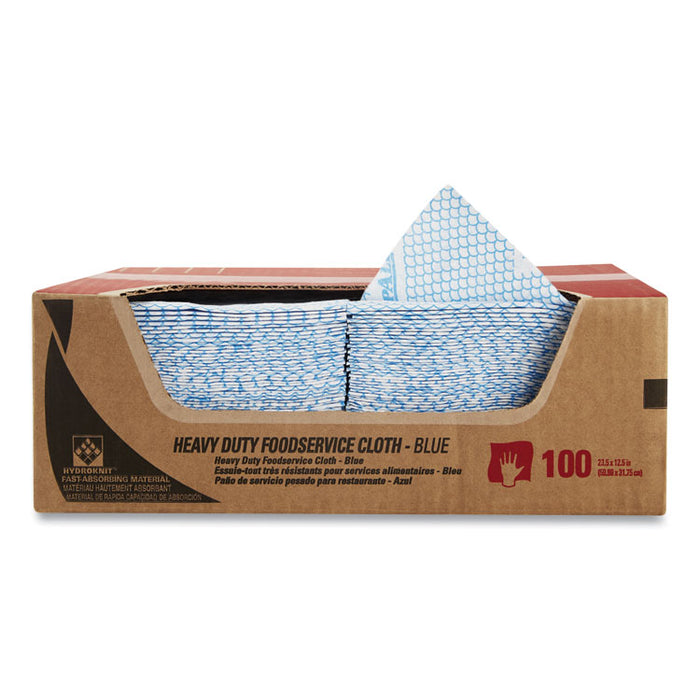 Heavy-Duty Foodservice Cloths, 12.5 x 23.5, Blue, 100/Carton