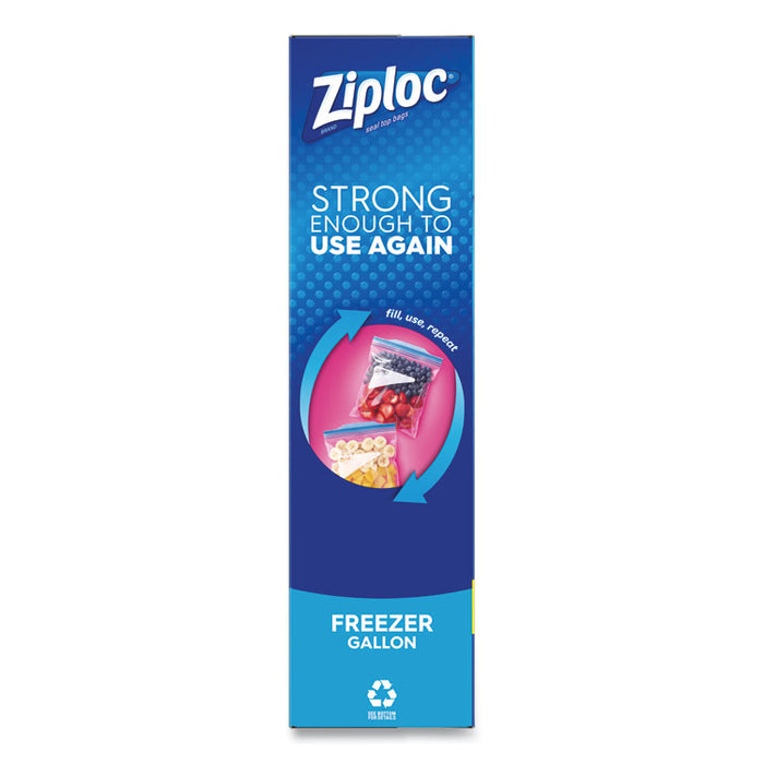 Zipper Freezer Bags, 1 gal, 2.7 mil, 9.6" x 12.1", Clear, 28/Box, 9 Boxes/Carton