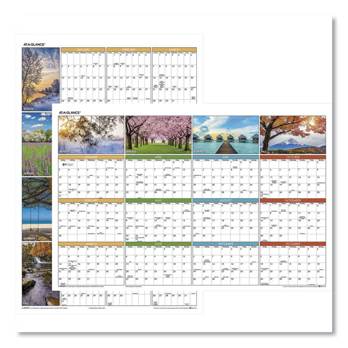 Seasons in Bloom Vertical/Horizontal Erasable Wall Planner, 24 x 36, 2020