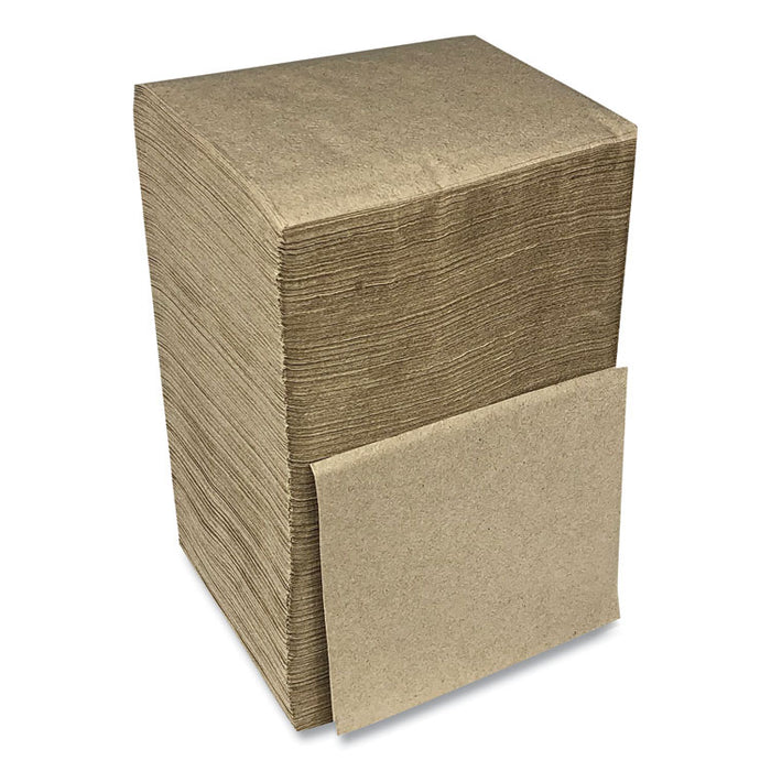 Beverage Napkins, 1-Ply, 9.5" x 9.5", Kraft, 500/Pack, 8 Packs/Carton