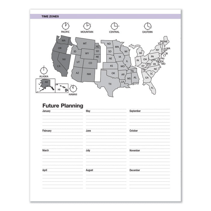 Recycled Wild Flower Weekly/Monthly Planner, Wild Flowers Artwork, 9 x 7, Gray/White/Purple Cover, 12-Month (Jan-Dec): 2023
