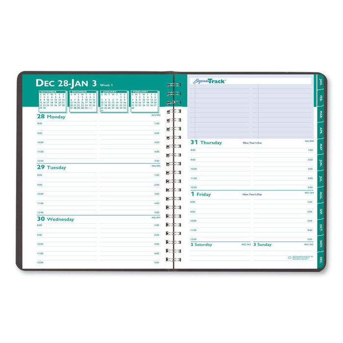 Express Track Recycled Weekly Appointment Book/Monthly Planner, 8 x 5, Black Cover, 13-Month (Jan to Jan): 2023 to 2024