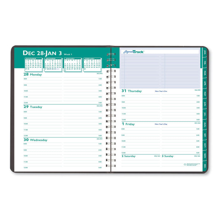Express Track Recycled Weekly Appointment Book/Monthly Planner, 11 x 8.5, Black Cover, 13-Month (Jan to Jan): 2023 to 2024