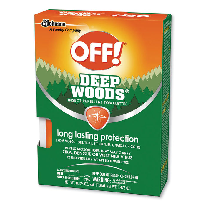 Deep Woods Towelette, 0.28 Box, Unscented, 12/Box