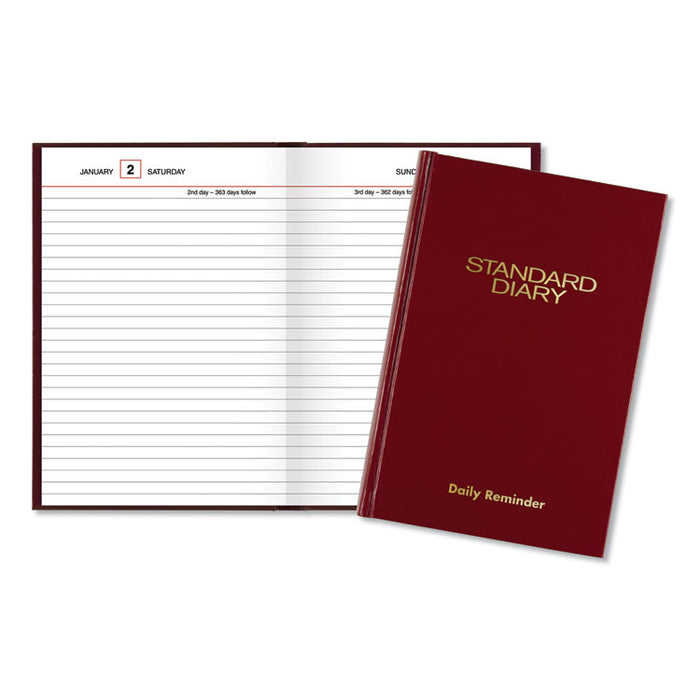 Standard Diary Recycled Daily Reminder, Red, 7 1/2 x 5 1/8, 2020