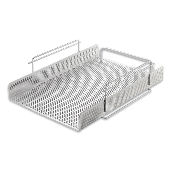Urban Collection Punched Metal Letter Tray, 1 Section, Letter Size Files, 10" x 13.75" x 3.5", White