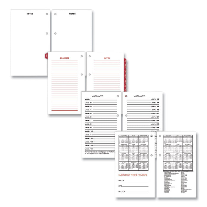 Two-Color Desk Calendar Refill, 3 1/2 x 6, 2020