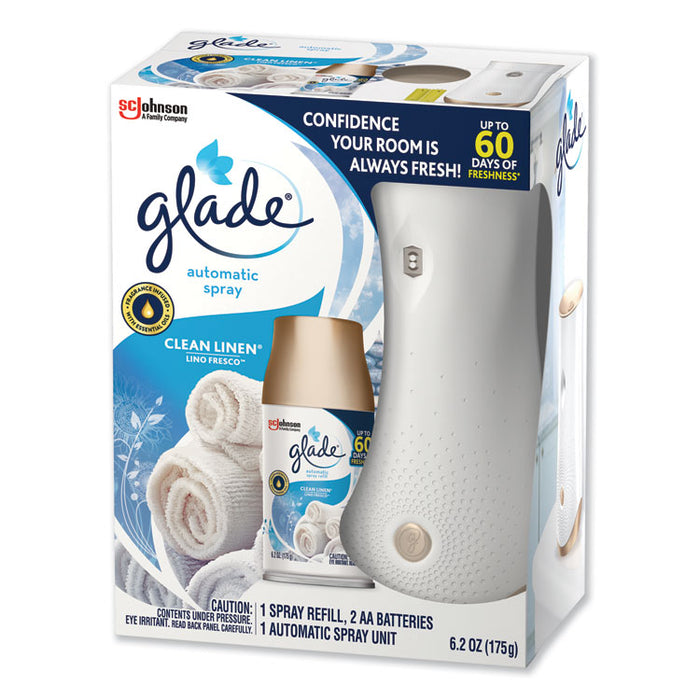 Automatic Air Freshener Starter Kit, Spray Unit and Refill, Clean Linen, 6.2 oz