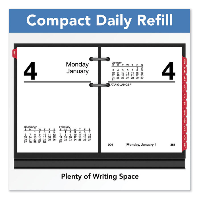 Compact Desk Calendar Refill, 3 x 3 3/4, White, 2020