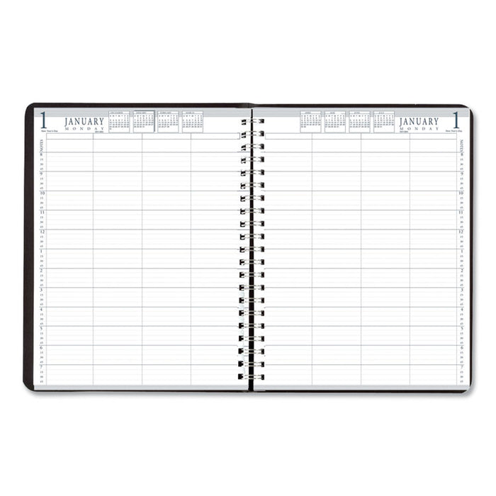 Eight-Person Group Practice Daily Appointment Book, 11 x 8 1/2, Black, 2020