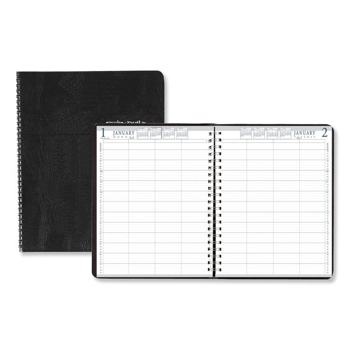Four-Person Group Practice Daily Appointment Book, 11 x 8 1/2, Black, 2020