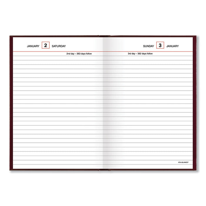 Standard Diary Recycled Daily Reminder, Red, 7 1/2 x 5 1/8, 2020