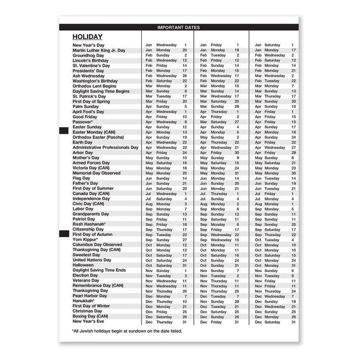 Four-Person Group Practice Daily Appointment Book, 11 x 8 1/2, Black, 2020