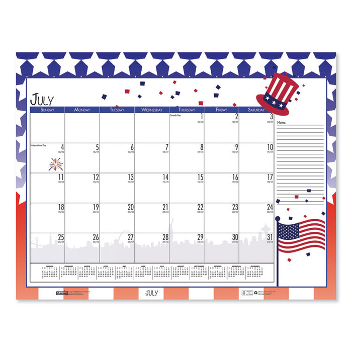 Earthscapes Seasonal Desk Pad Calendar, 18 1/2 x 13, 2020