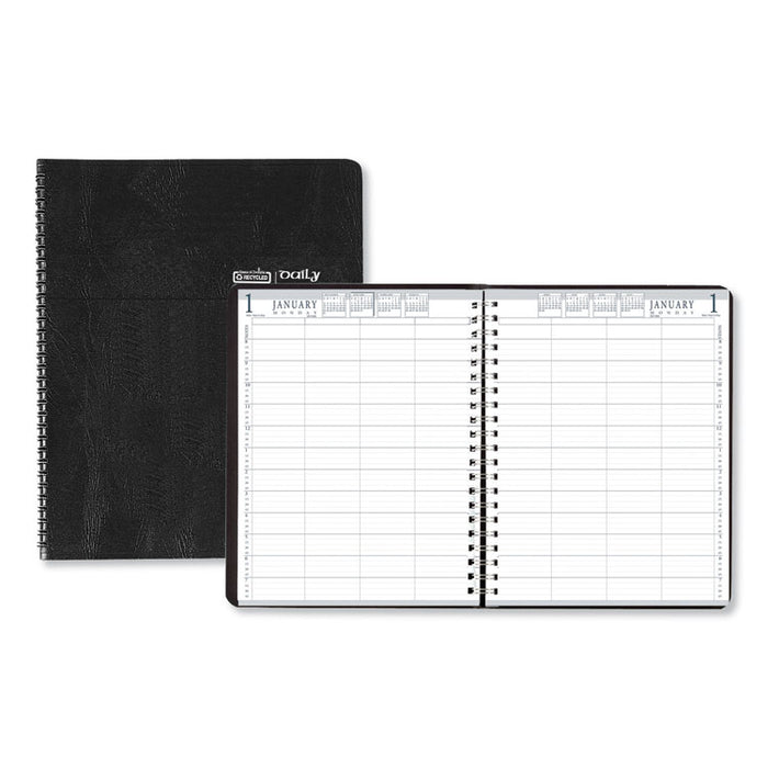 Eight-Person Group Practice Daily Appointment Book, 11 x 8 1/2, Black, 2020