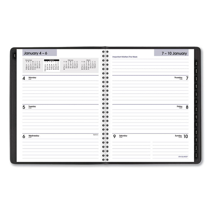 Executive Weekly/Monthly Planner, 8 3/4 x 6 7/8, Black, 2020